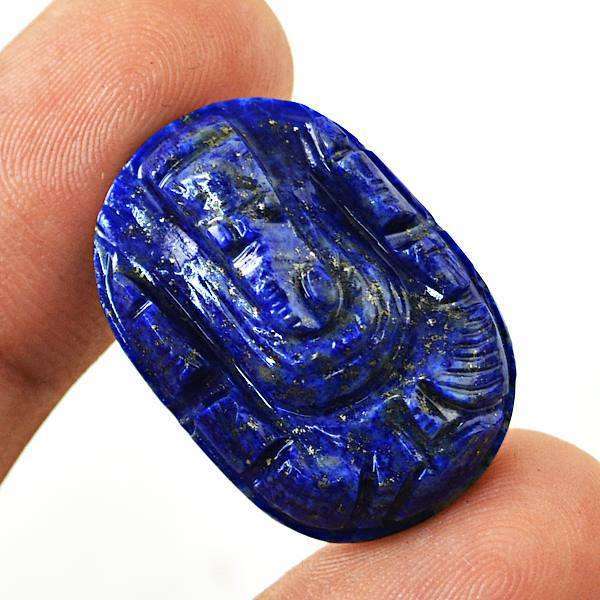 gemsmore:Amazing Blue Lapis Lazuli Hand Carved Ganesha Gemstone