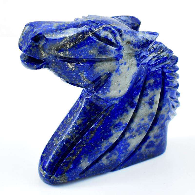 gemsmore:Amazing Blue Lapis Lazuli Hand Carved Horse Burst Gemstone