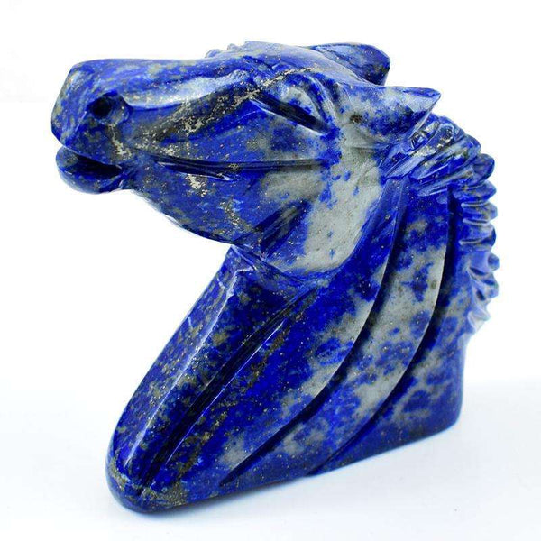 gemsmore:Amazing Blue Lapis Lazuli Hand Carved Horse Burst Gemstone
