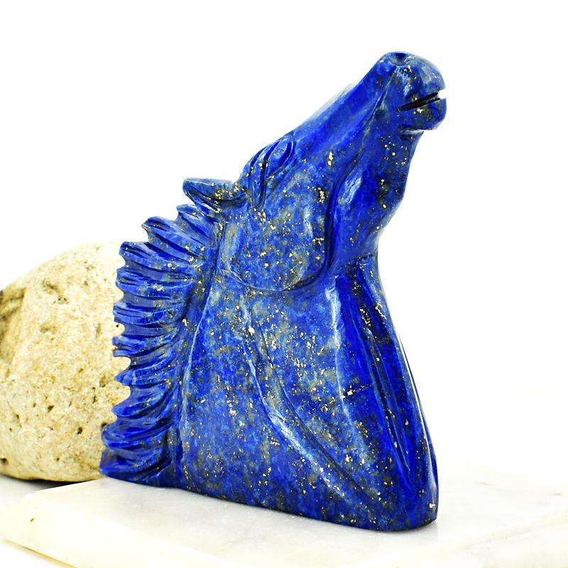 gemsmore:Amazing Blue Lapis Lazuli Hand Carved Horse Head