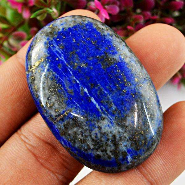 gemsmore:Amazing Blue Lapis Lazuli Oval Shape Untreated Loose Gemstone