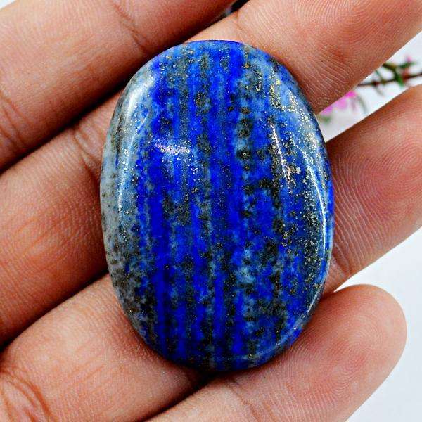 gemsmore:Amazing Blue Lapis Lazuli Oval Shape Untreated Loose Gemstone