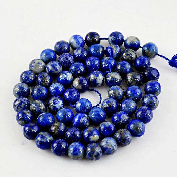gemsmore:Amazing Blue Lapis Lazuli Round Shape Drilled Beads Strand
