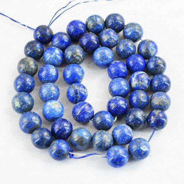 gemsmore:Amazing Blue Lapis Lazuli Round Shape Drilled Beads Strand