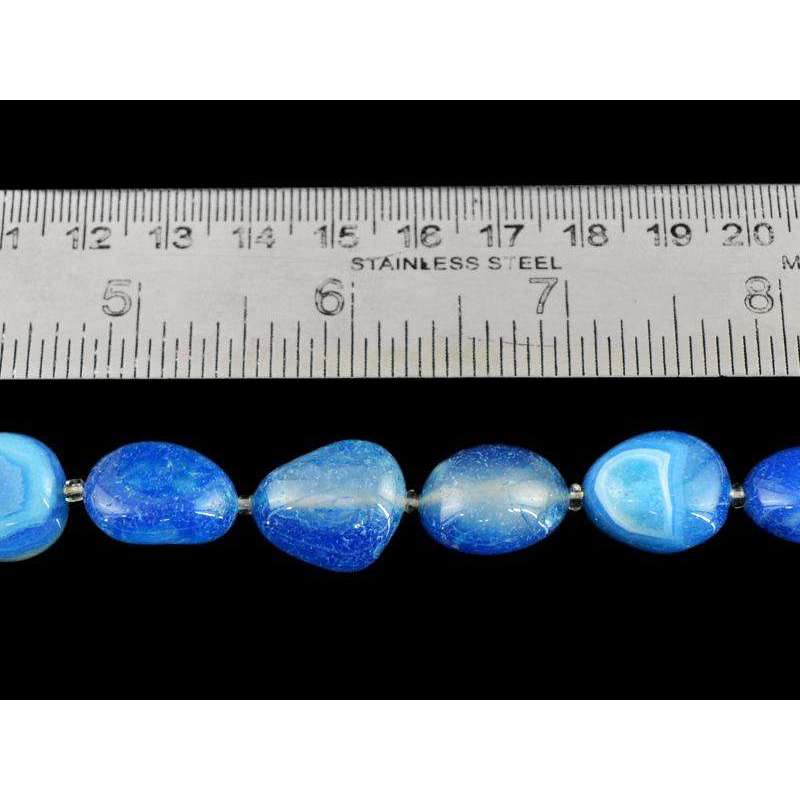 gemsmore:Amazing Blue Onyx Beads Strand - Natural Drilled