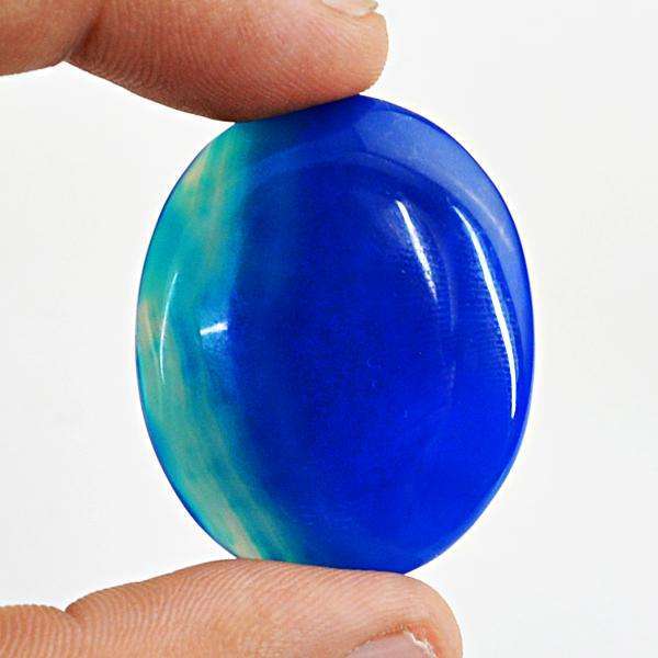 gemsmore:Amazing Blue Onyx Oval Shape Loose Gemstone