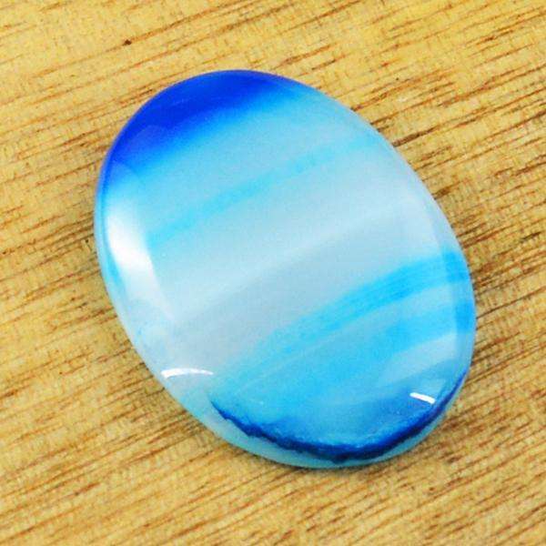 gemsmore:Amazing Blue Onyx Oval Shape Untreated Loose Gemstone
