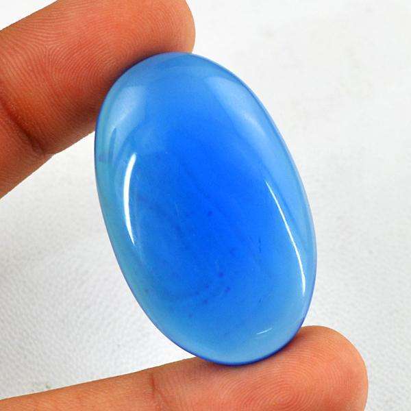 gemsmore:Amazing Blue Onyx Oval Shape Untreated Loose Gemstone
