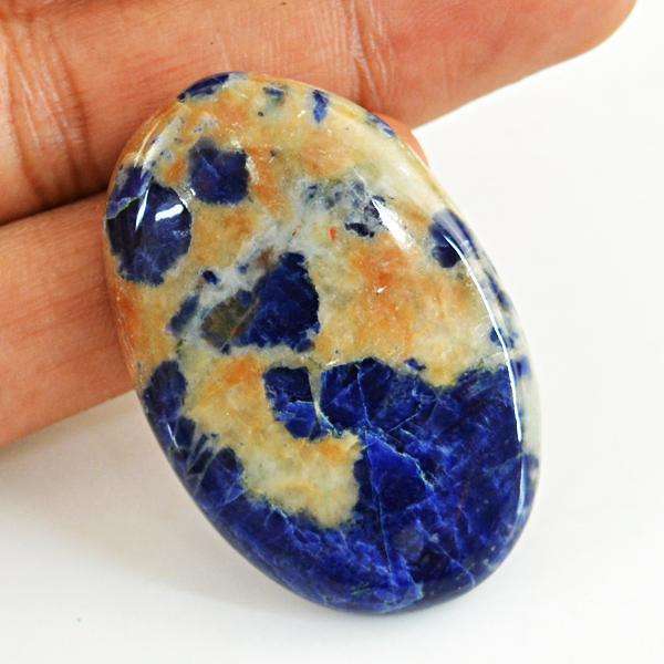 gemsmore:Amazing Blue Sodalite Oval Shape Untreated Loose Gemstone