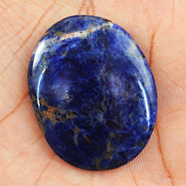 gemsmore:Amazing Blue Sodalite Oval Shape Untreated Loose Gemstone