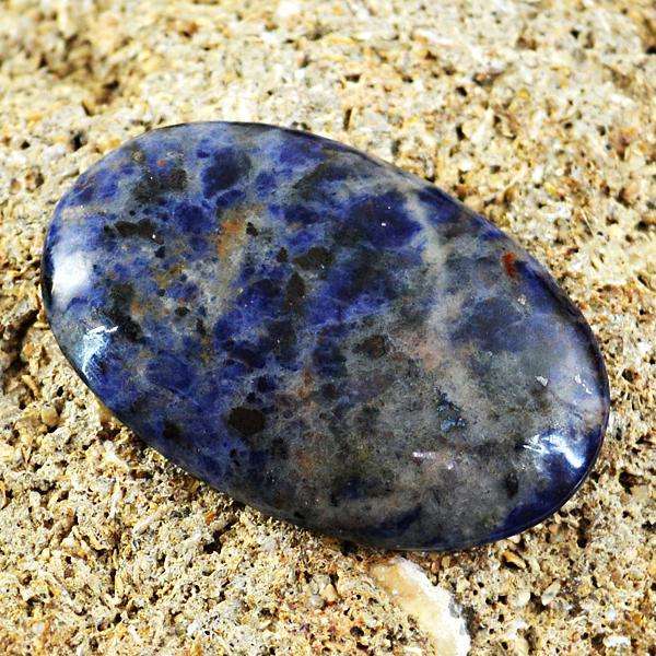 gemsmore:Amazing Blue Sodalite Oval Shape Untreated Loose Gemstone