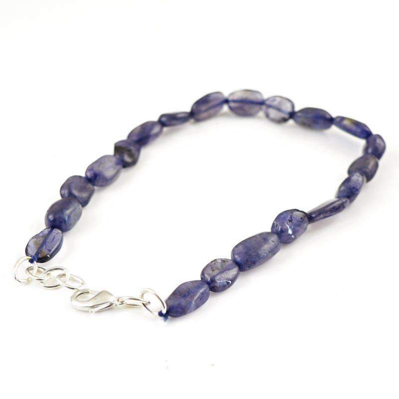 gemsmore:Amazing Blue Tanzanite Bracelet Natural Untreated Beads