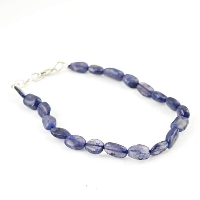 gemsmore:Amazing Blue Tanzanite Bracelet Natural Untreated Beads