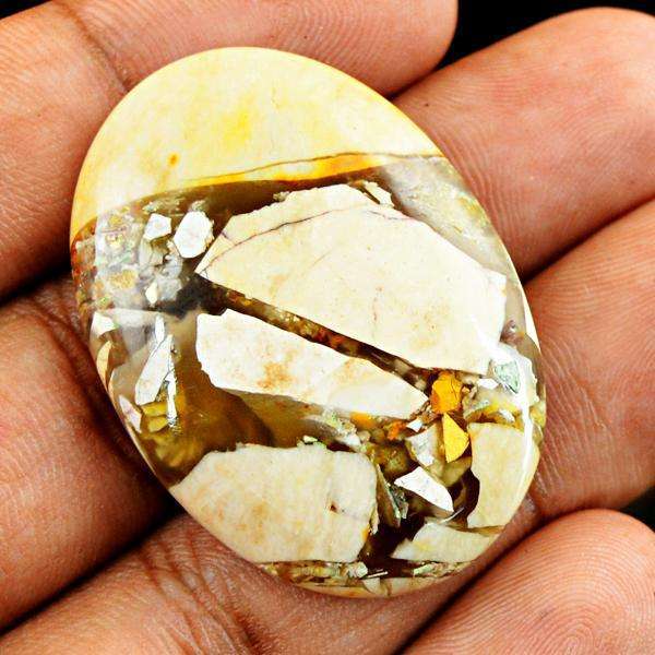 gemsmore:Amazing Brecciated Mookaite Oval Shape Untreated Loose Gemstone