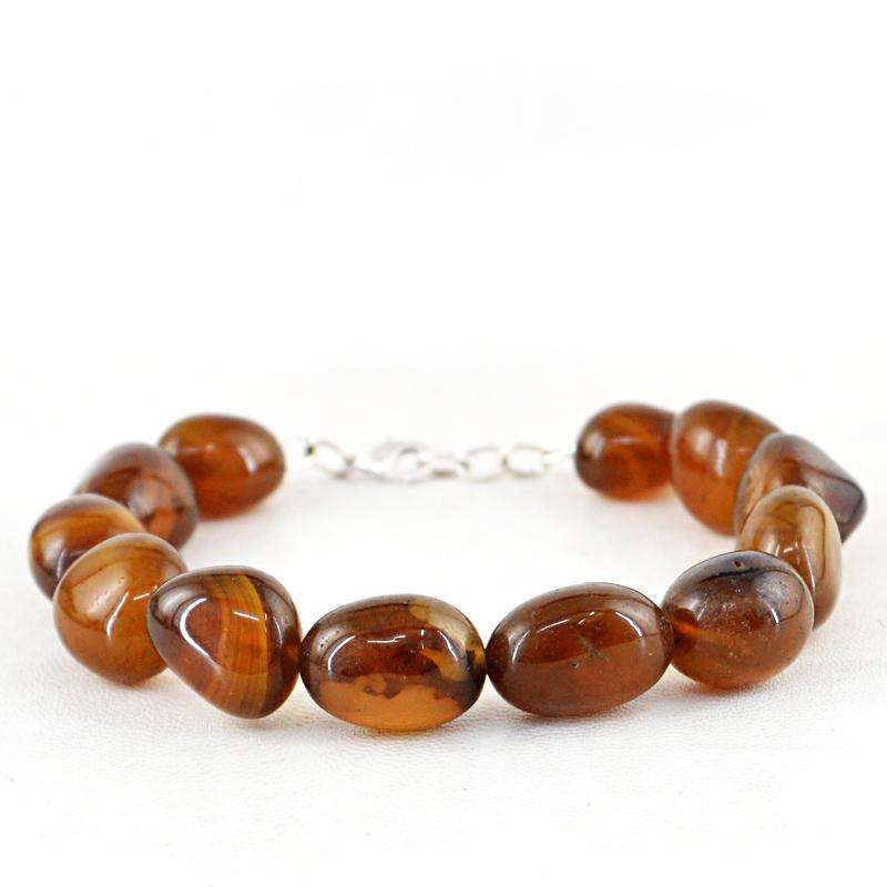 gemsmore:Amazing Brown Onyx Beads Bracelet Natural Untreated