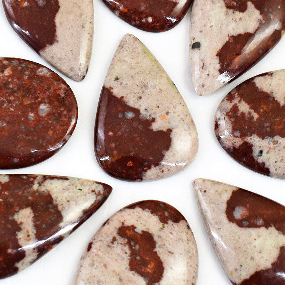 gemsmore:Amazing Coffee Jasper Untreated Gemstone Cabochon Lot