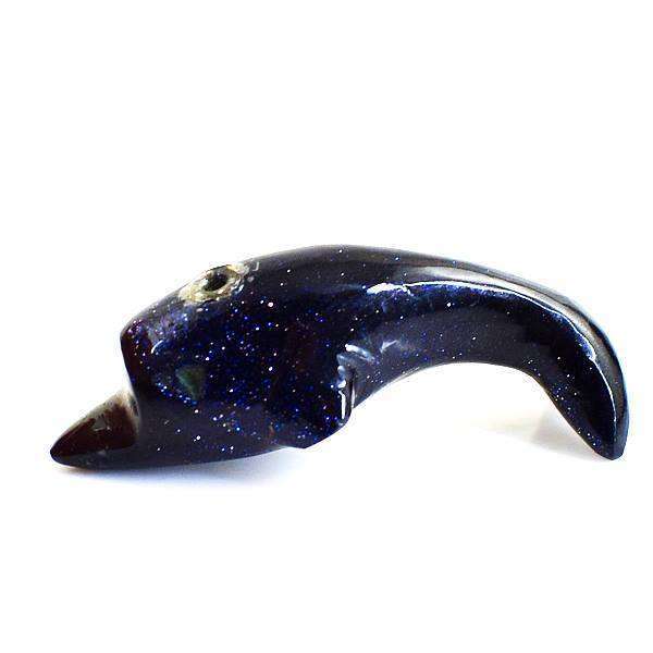 gemsmore:Amazing Exclusive Sandstone Carved Miniature Drilled Dolphin