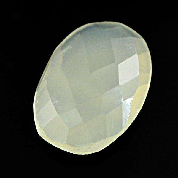 gemsmore:Amazing Faceted Chalcedony Oval Shape Untreated Loose gemstone