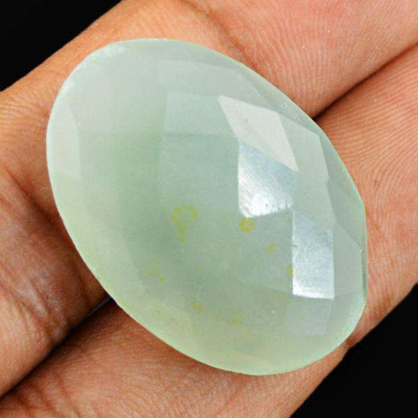 gemsmore:Amazing Faceted Chalcedony Oval Shape Untreated Loose gemstone