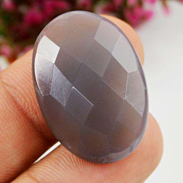 gemsmore:Amazing Faceted Chalcedony Oval Shape Untreated Loose gemstone