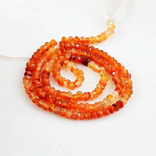 gemsmore:Amazing Faceted Orange Carnelian Drilled Beads Strand