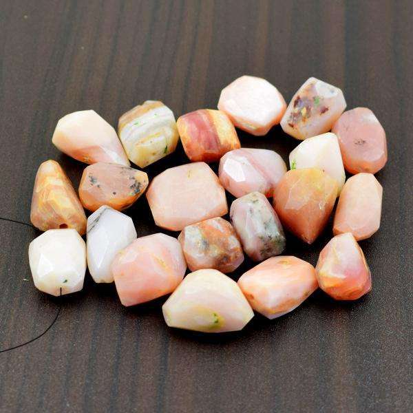 gemsmore:Amazing Faceted Pink Australian Opal Drilled Beads Lot