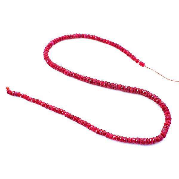 gemsmore:Amazing Faceted Red Garnet Round Shape Drilled Beads Strand