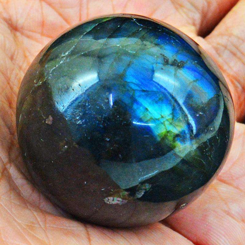 gemsmore:Amazing Flash Labradorite Carved Healing Sphere