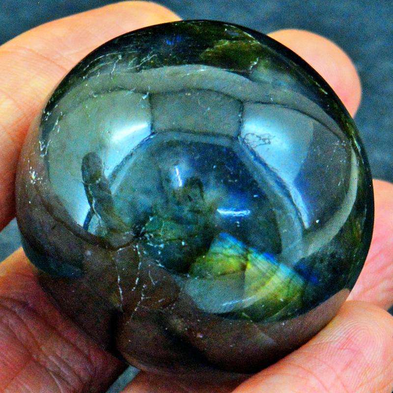 gemsmore:Amazing Flash Labradorite Carved Healing Sphere