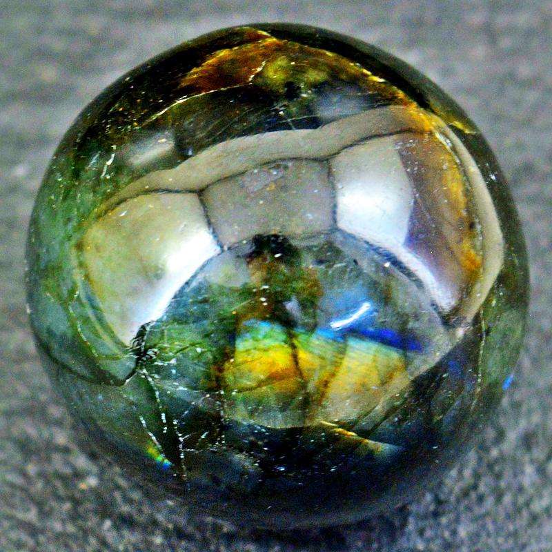 gemsmore:Amazing Flash Labradorite Carved Healing Sphere