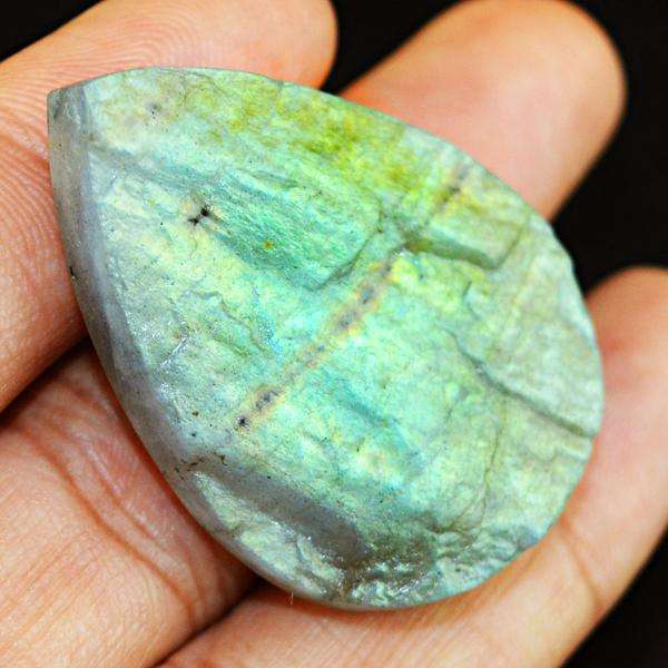 gemsmore:Amazing Flash Labradorite Druzy Pear Shape Loose Gemstone