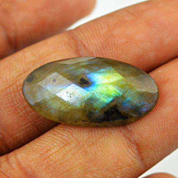 gemsmore:Amazing Flash Labradorite Faceted Untreated Loose Gemstone