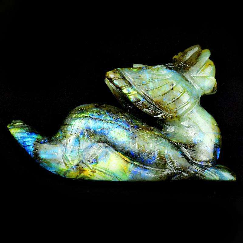 gemsmore:Amazing Flash Labradorite Hand Carved Dragon Gemstone
