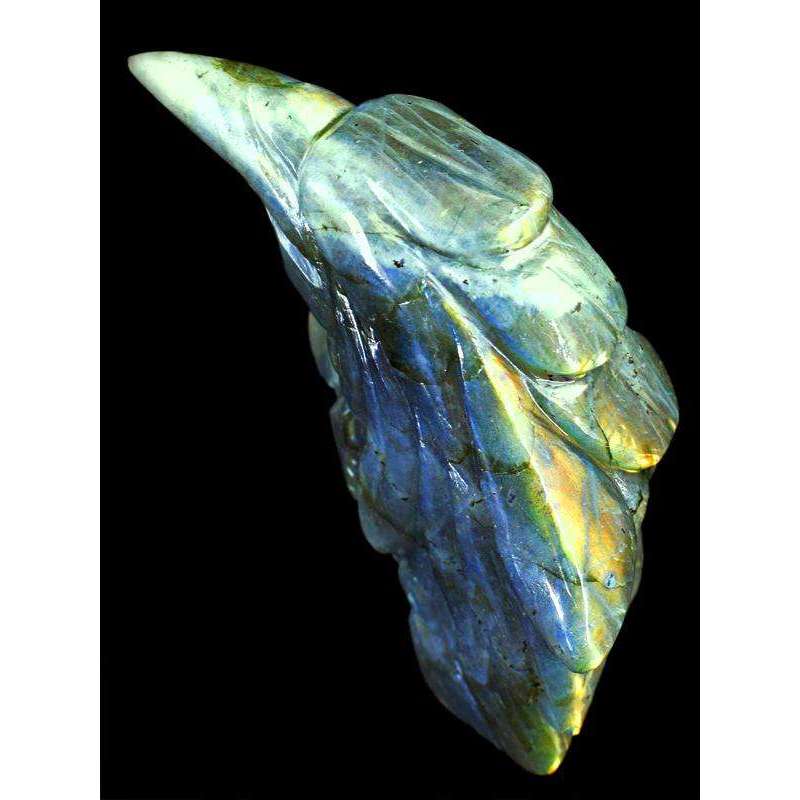 gemsmore:Amazing Flash Labradorite Hand Carved Eagle Head