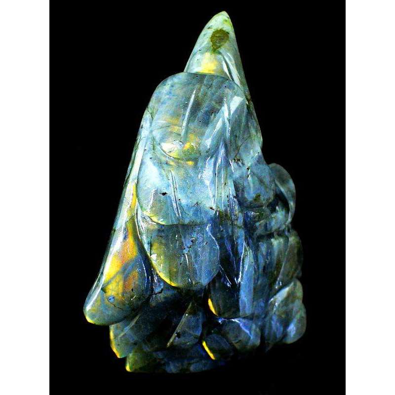 gemsmore:Amazing Flash Labradorite Hand Carved Eagle Head