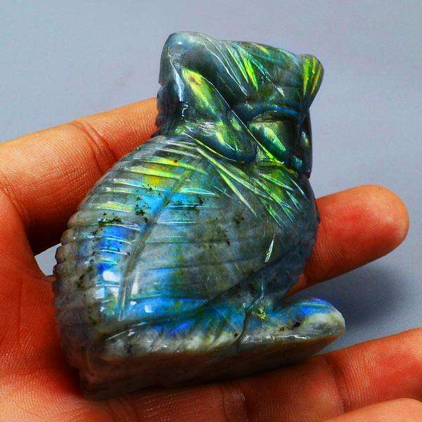 gemsmore:Amazing Flash Labradorite Hand Carved Gemstone