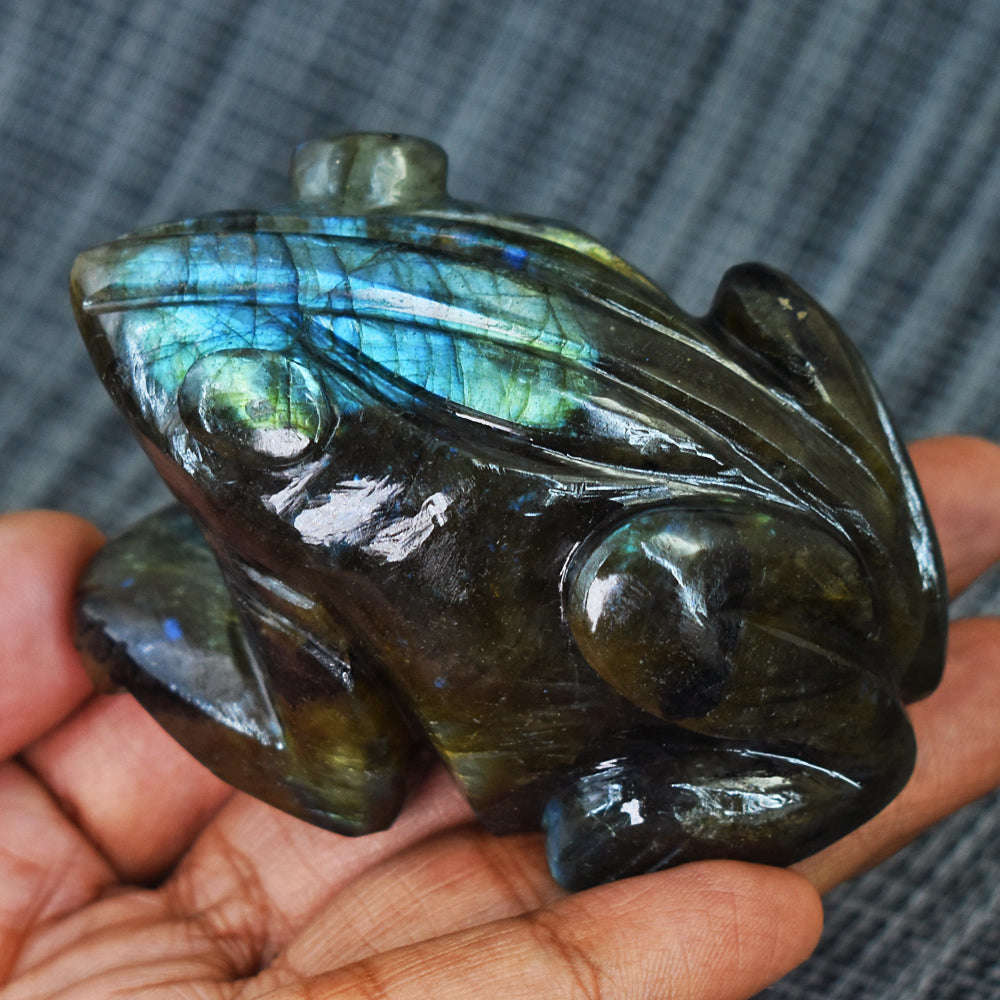 Amazing Flash Labradorite Hand Carved Genuine Crystal Gemstone Carving