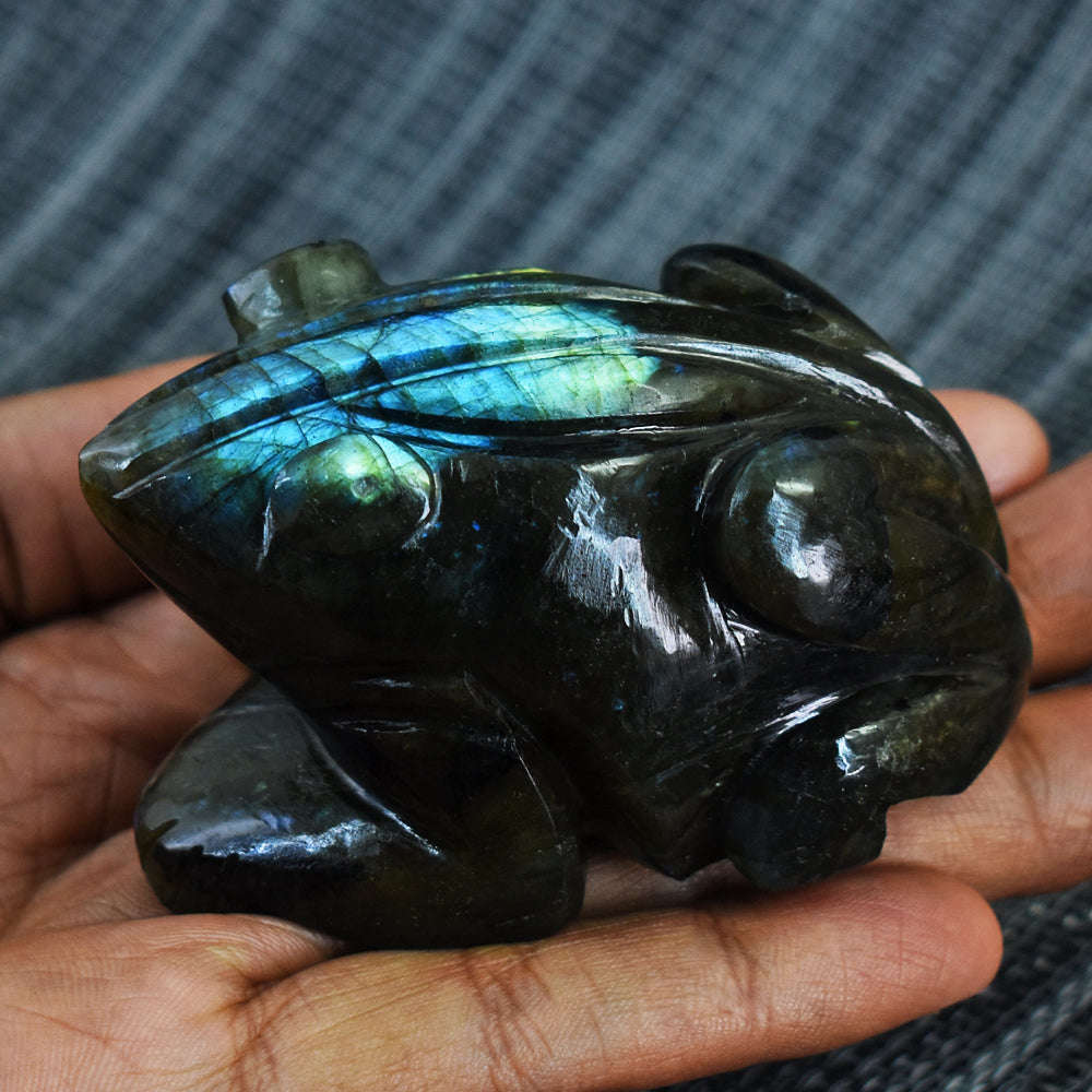 Amazing Flash Labradorite Hand Carved Genuine Crystal Gemstone Carving