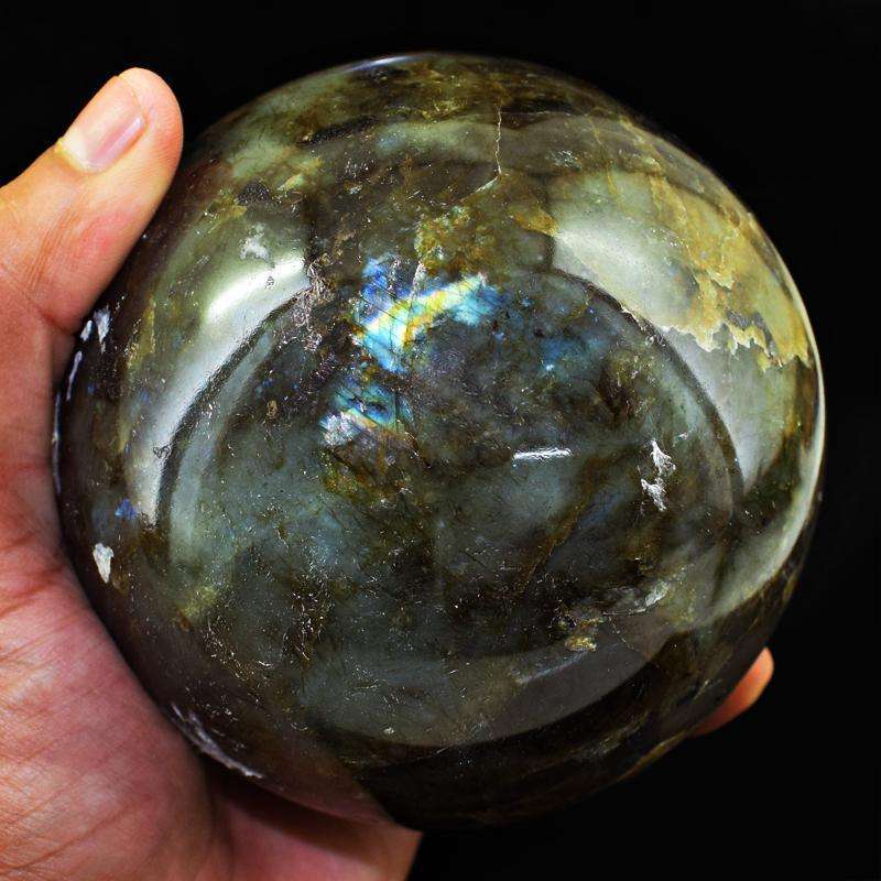 gemsmore:Amazing Flash Labradorite Healing Sphere - Massive Size