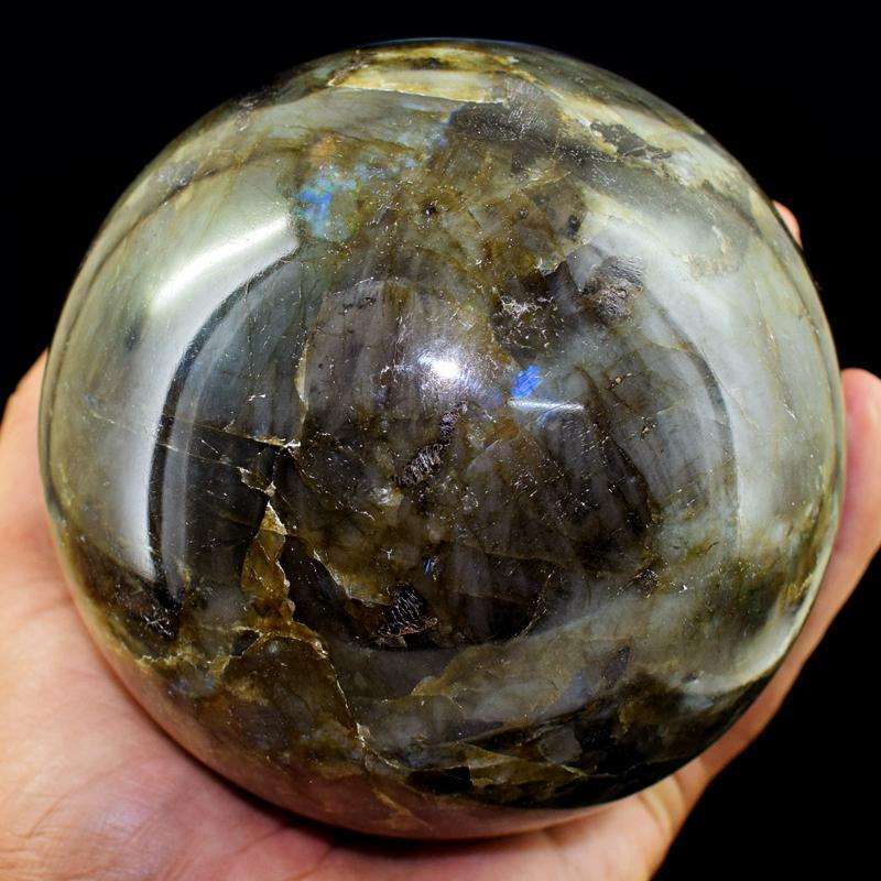 gemsmore:Amazing Flash Labradorite Healing Sphere - Massive Size