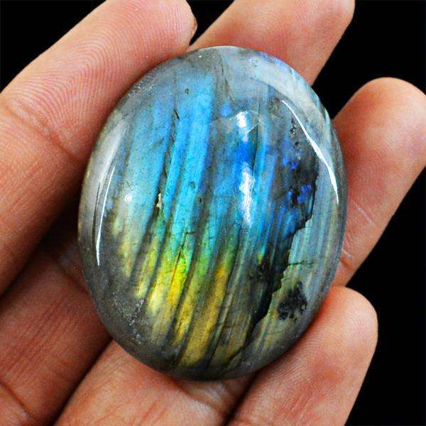 gemsmore:Amazing Flash Labradorite Oval Shape Untreated Loose Gemstone