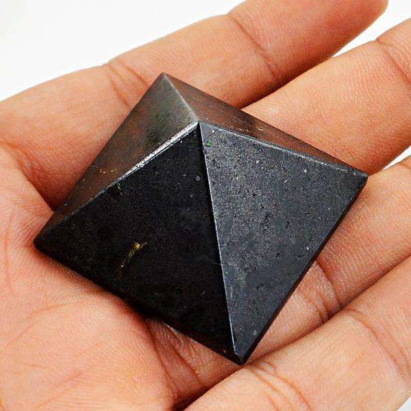gemsmore:Amazing Genuine Black Spinel Healing Pyramid