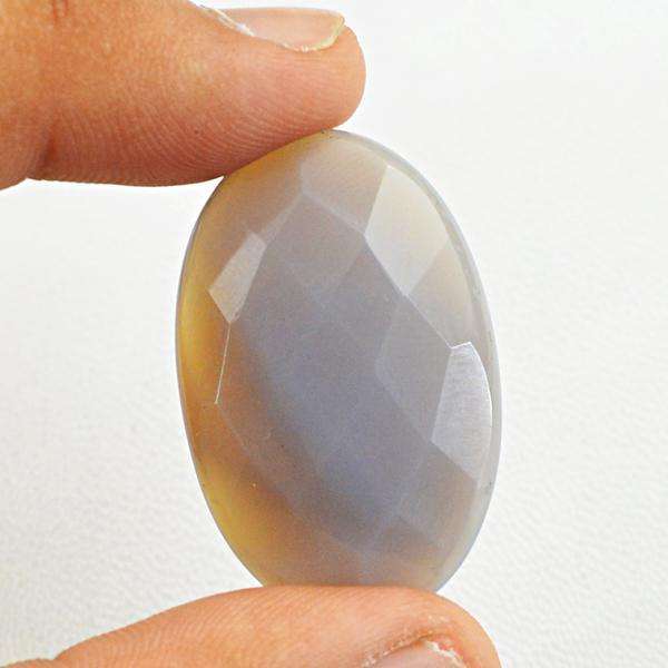 gemsmore:Amazing Genuine Faceted Oval Shape Agate Loose Gemstone