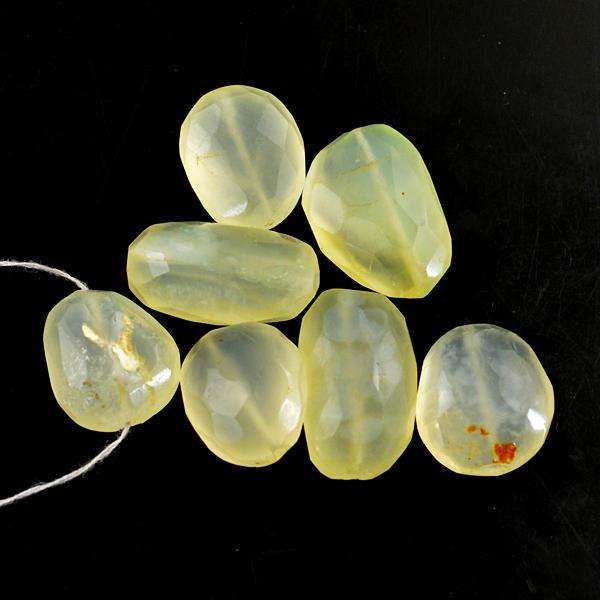 gemsmore:Amazing Genuine Faceted Yellow Chalcedony Drilled Beads Lot