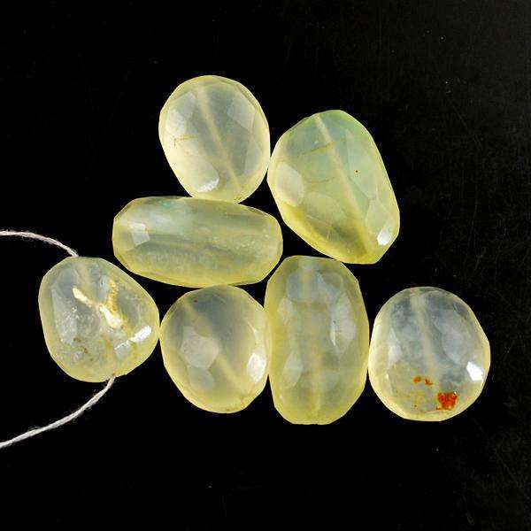 gemsmore:Amazing Genuine Faceted Yellow Chalcedony Drilled Beads Lot