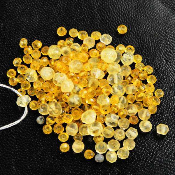 gemsmore:Amazing Genuine Faceted Yellow Citrine Drilled Beads Lot