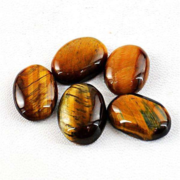 gemsmore:Amazing Genuine Golden Tiger Eye Oval Shape Loose Gemstone Lot