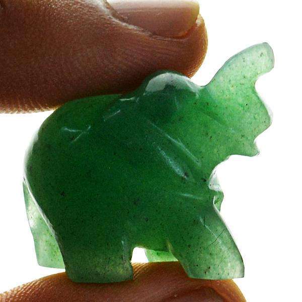 gemsmore:Amazing Genuine Green Aventurine Hand Carved Elephant