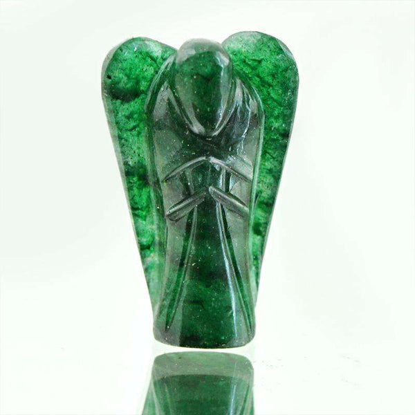 gemsmore:Amazing Genuine Green Jade Carved Healing Angel Gemstone