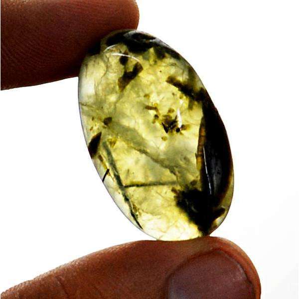 gemsmore:Amazing Genuine Green Phrenite Oval Shape Loose Gemstone